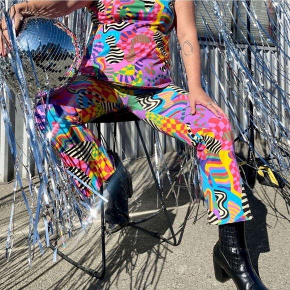 Nooworks Pants - Nooworks • Cropped Kick Flares In Party Time